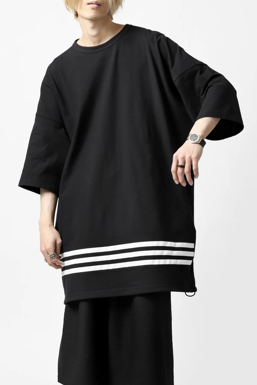 Y-3 Yohji Yamamoto HORIZONTAL STRIPES LOOSEY TOPS (BLACK) - Image 8