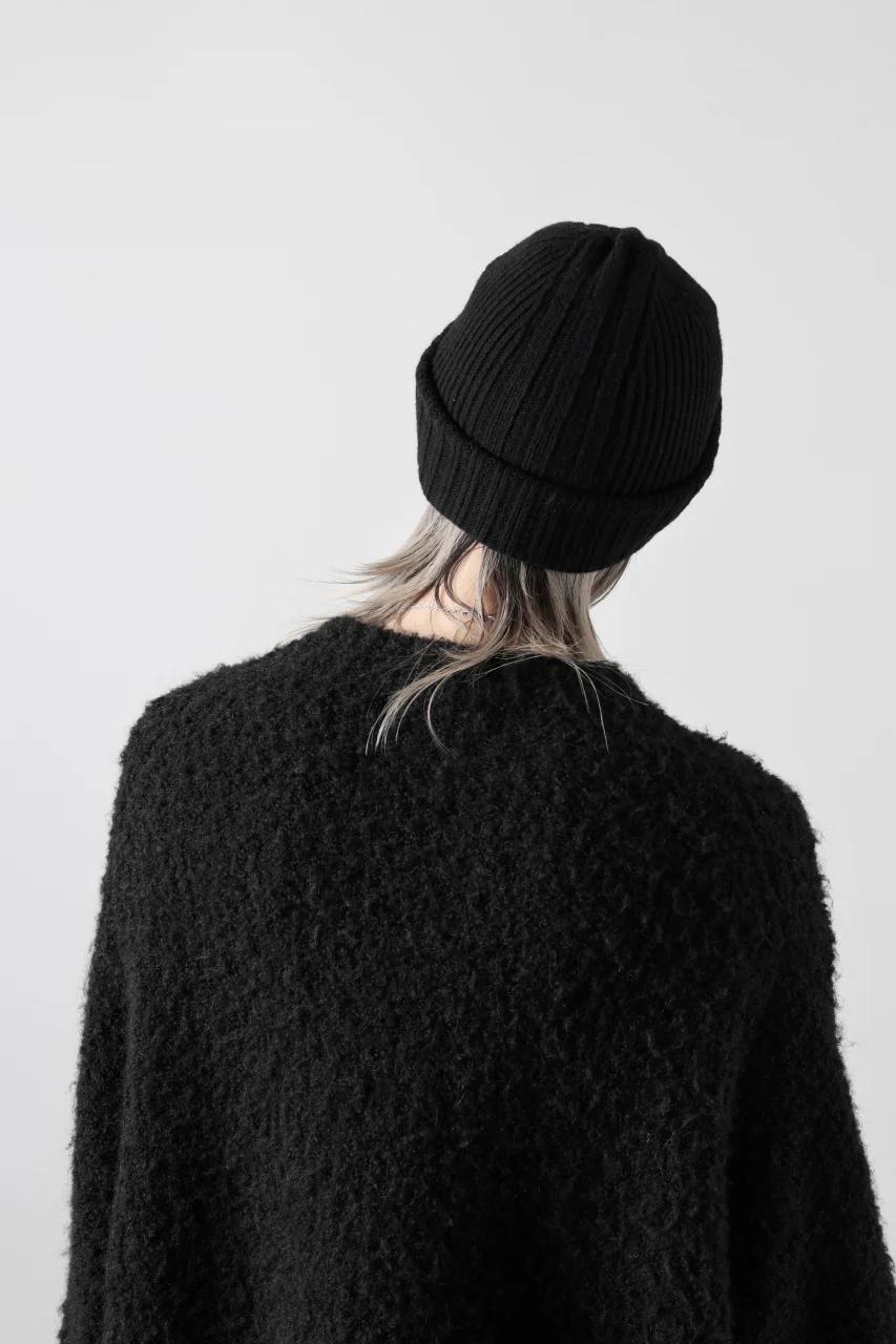 Y-3 Yohji Yamamoto KNIT BEANIE (BLACK) - Image 4