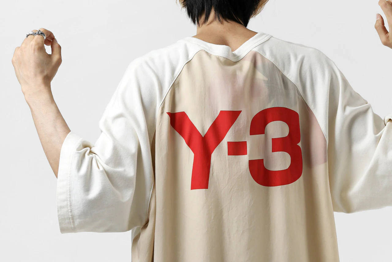 Y-3 Yohji Yamamoto LAYERED BACK LOGO TOPS / COTTON JERSEY (MULTI BEIGE) - Image 41