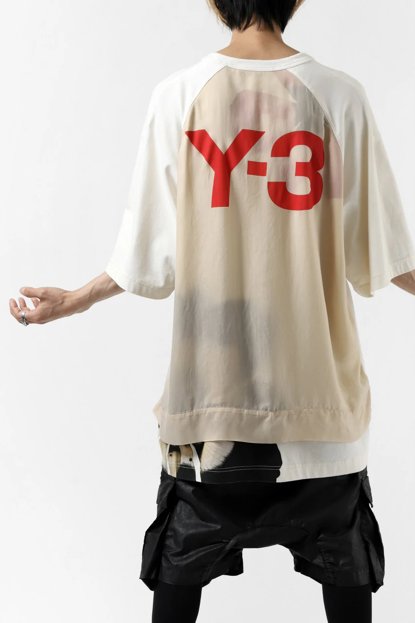 Y-3 Yohji Yamamoto LAYERED BACK LOGO TOPS / COTTON JERSEY (MULTI BEIGE) - Image 8