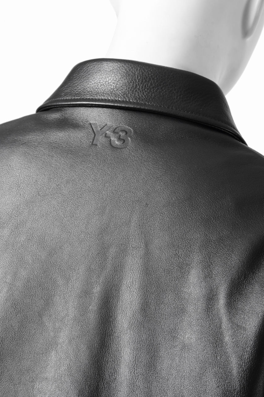 Y-3 Yohji Yamamoto LEATHER BOMBER JACKET (BLACK) - Image 9