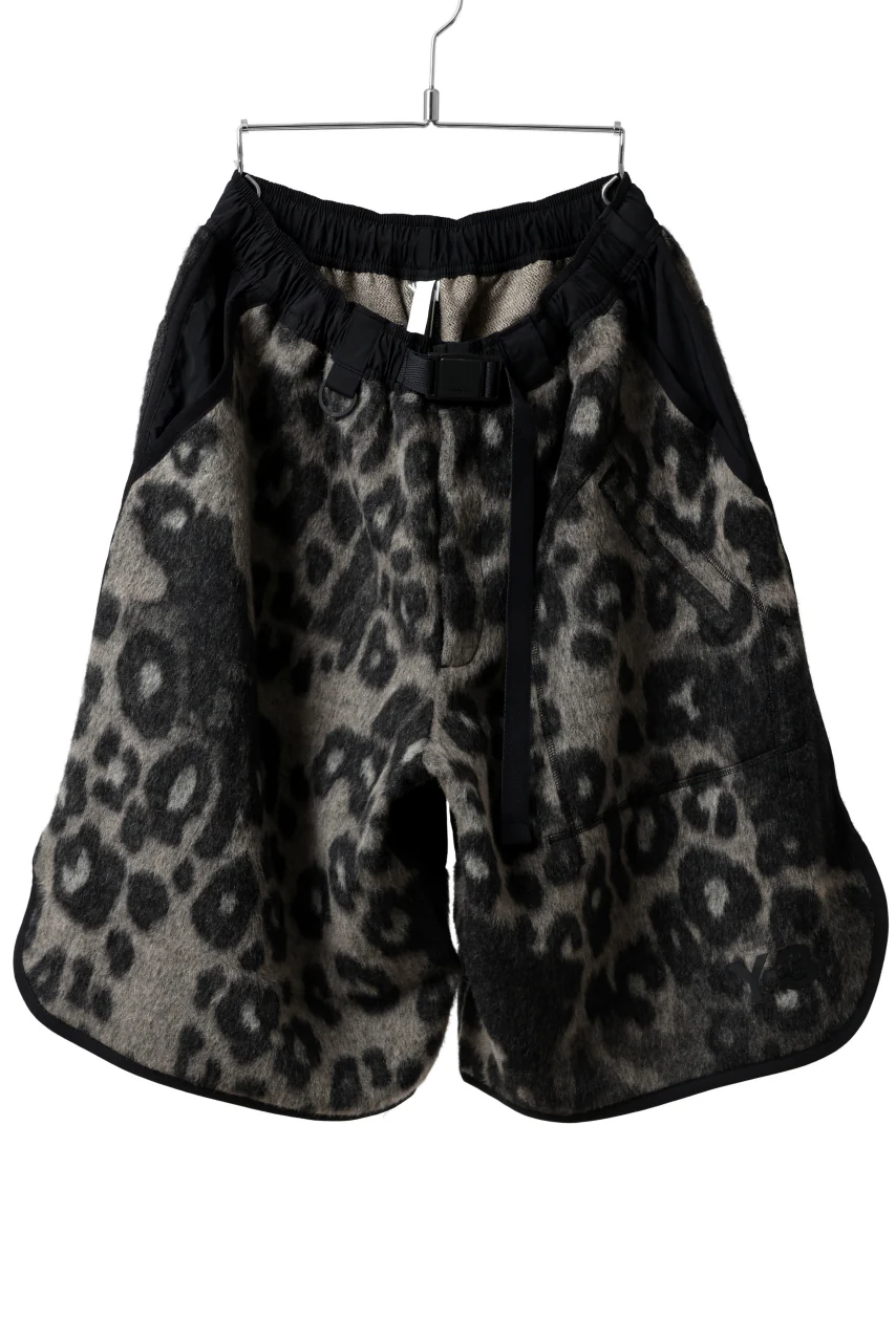 Y-3 Yohji Yamamoto LEOPARD WIDEGAME SHORTS / MIX WOOL MOHAIR (MULTI)