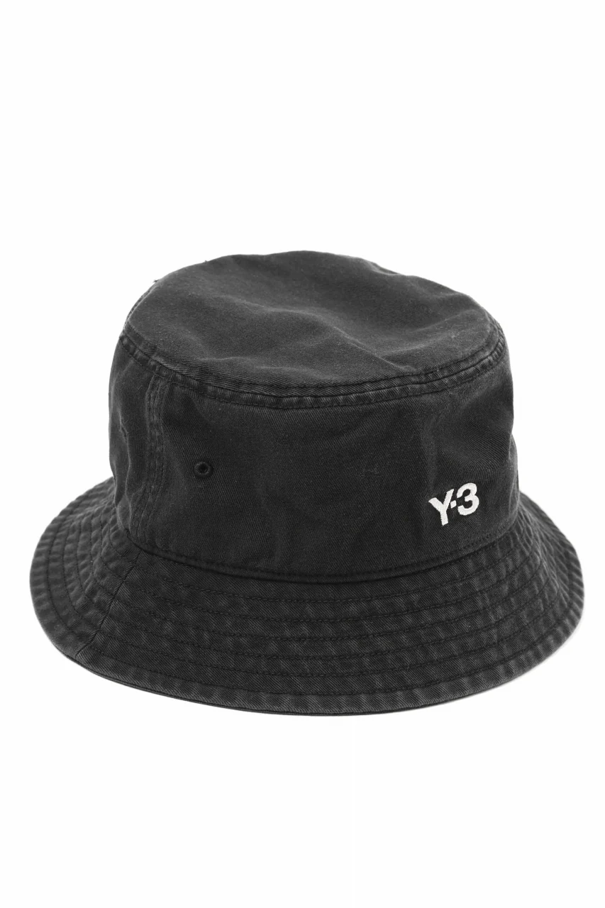 Y-3 Yohji Yamamoto LOGO BUCKET HAT (BLACK) - Image 10