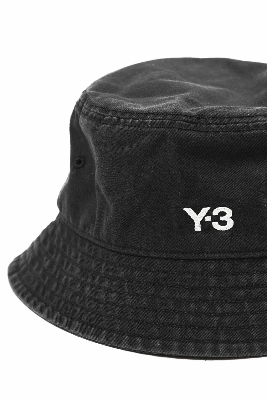 Y-3 Yohji Yamamoto LOGO BUCKET HAT (BLACK) - Image 11