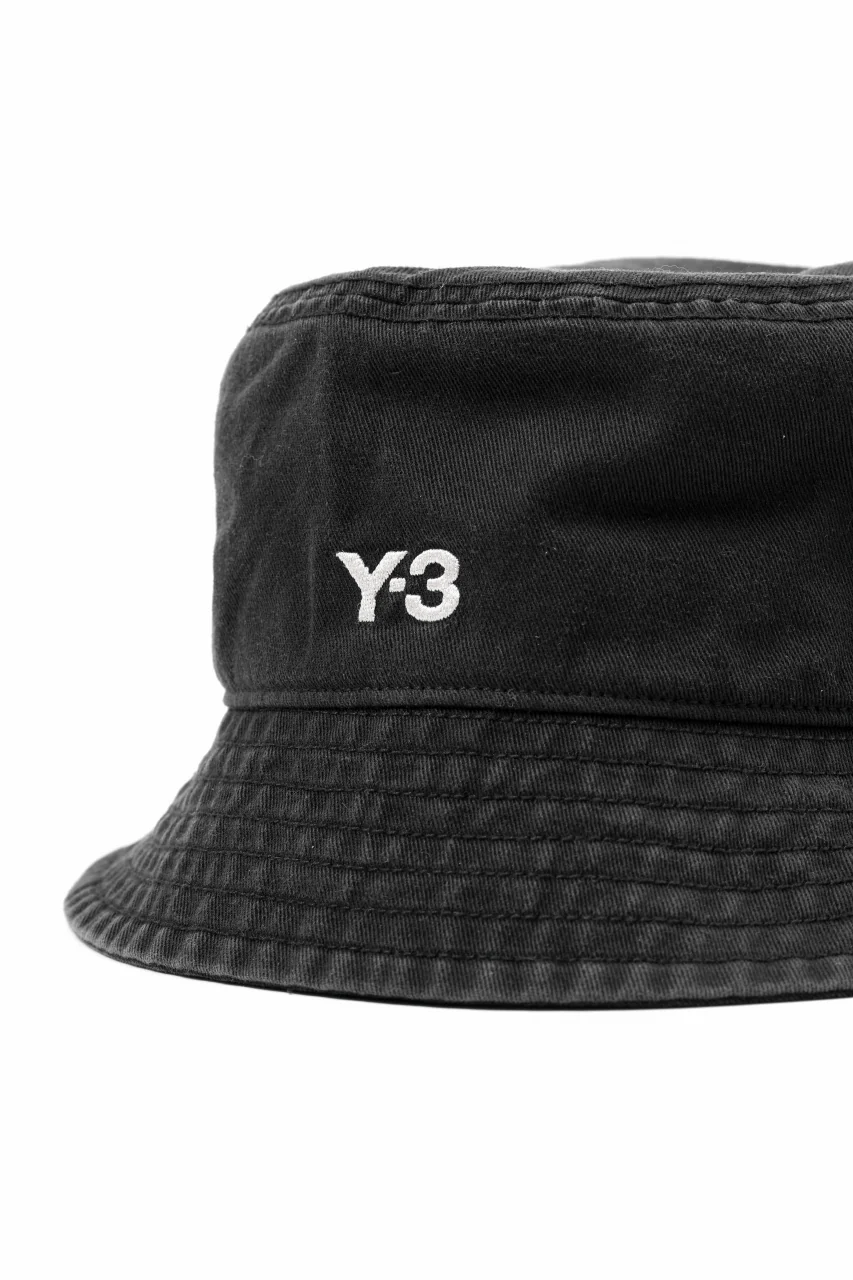 Y-3 Yohji Yamamoto LOGO BUCKET HAT (BLACK) - Image 12