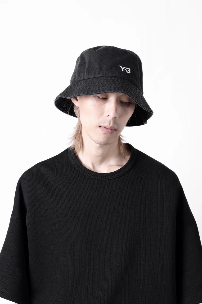 Y-3 Yohji Yamamoto LOGO BUCKET HAT (BLACK) - Image 16