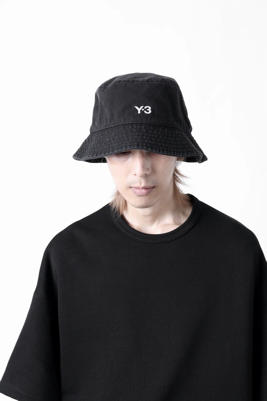 Y-3 Yohji Yamamoto LOGO BUCKET HAT (BLACK) - Image 17