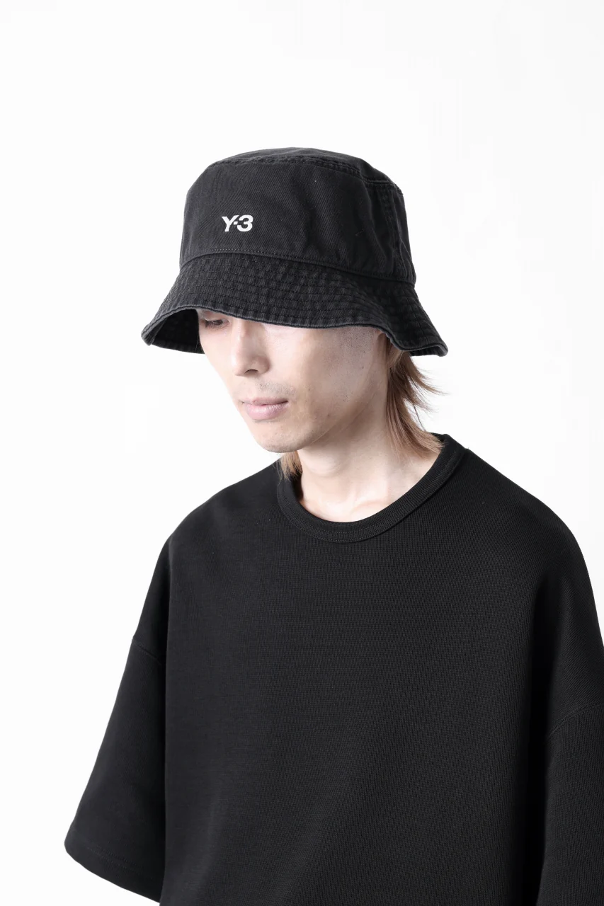 Y-3 Yohji Yamamoto LOGO BUCKET HAT (BLACK) - Image 18