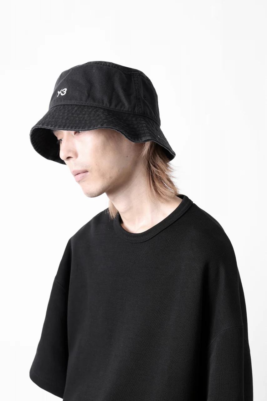 Y-3 Yohji Yamamoto LOGO BUCKET HAT (BLACK) - Image 19