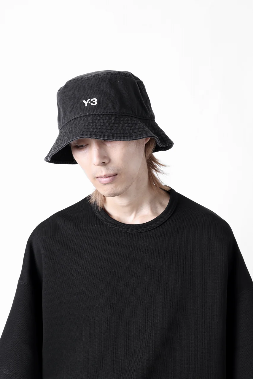 Y-3 Yohji Yamamoto LOGO BUCKET HAT (BLACK) - Image 2