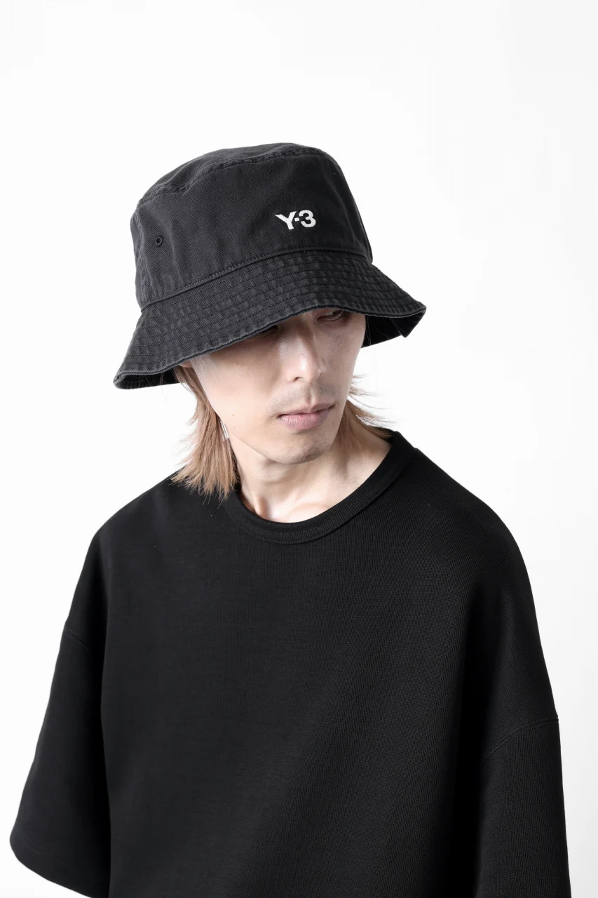 Y-3 Yohji Yamamoto LOGO BUCKET HAT (BLACK) - Image 20