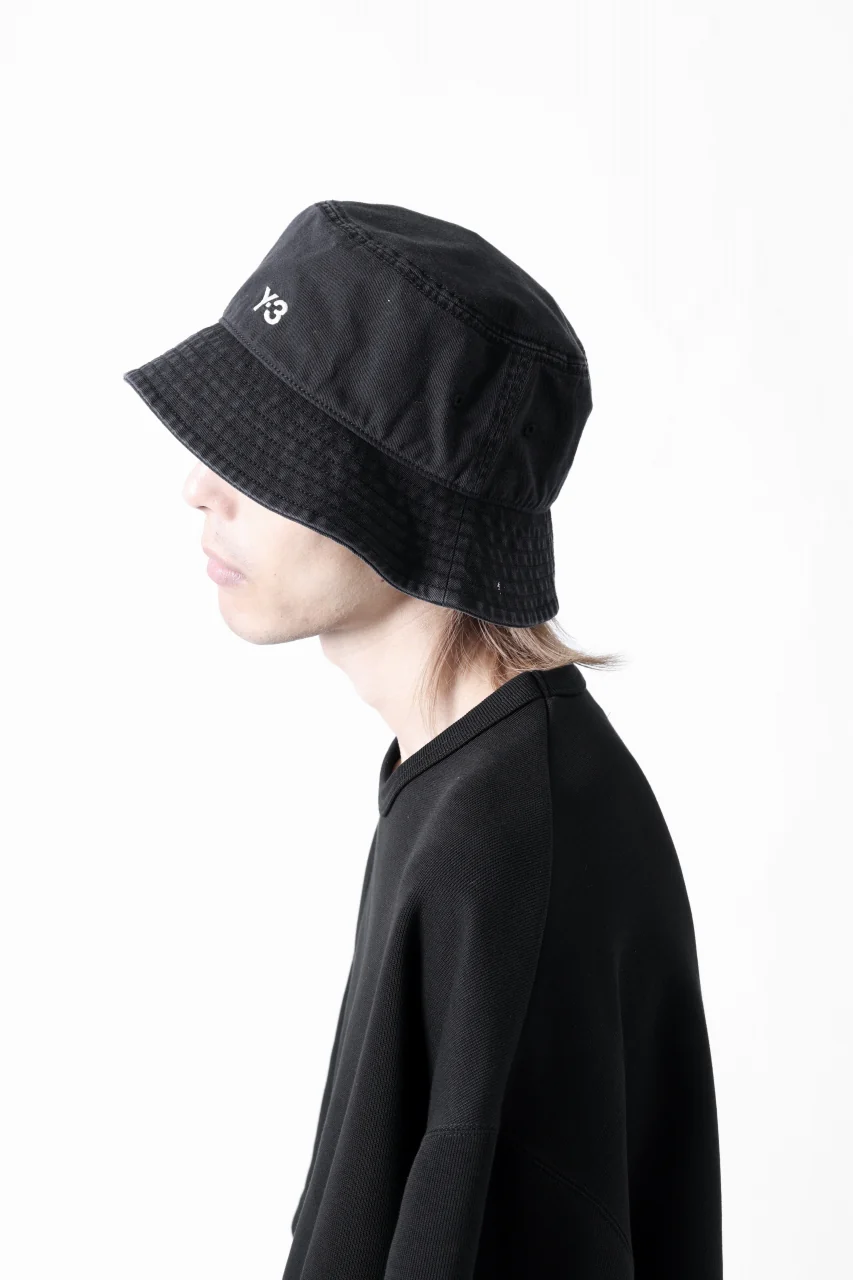 Y-3 Yohji Yamamoto LOGO BUCKET HAT (BLACK) - Image 21