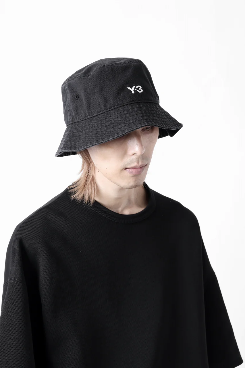 Y-3 Yohji Yamamoto LOGO BUCKET HAT (BLACK) - Image 22
