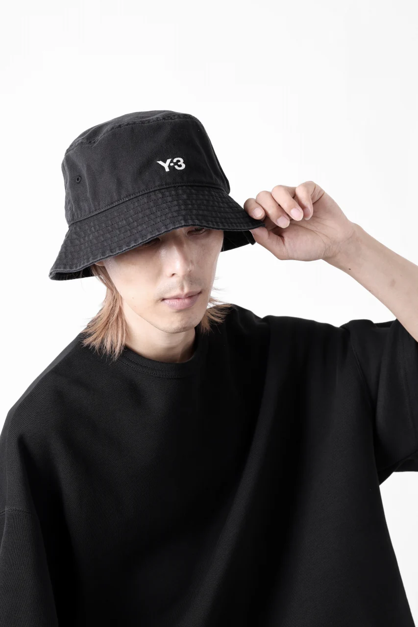Y-3 Yohji Yamamoto LOGO BUCKET HAT (BLACK) - Image 23