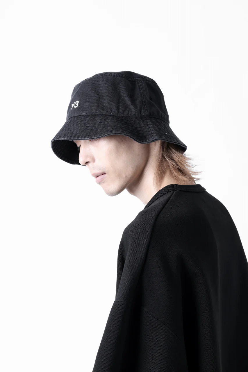 Y-3 Yohji Yamamoto LOGO BUCKET HAT (BLACK) - Image 24