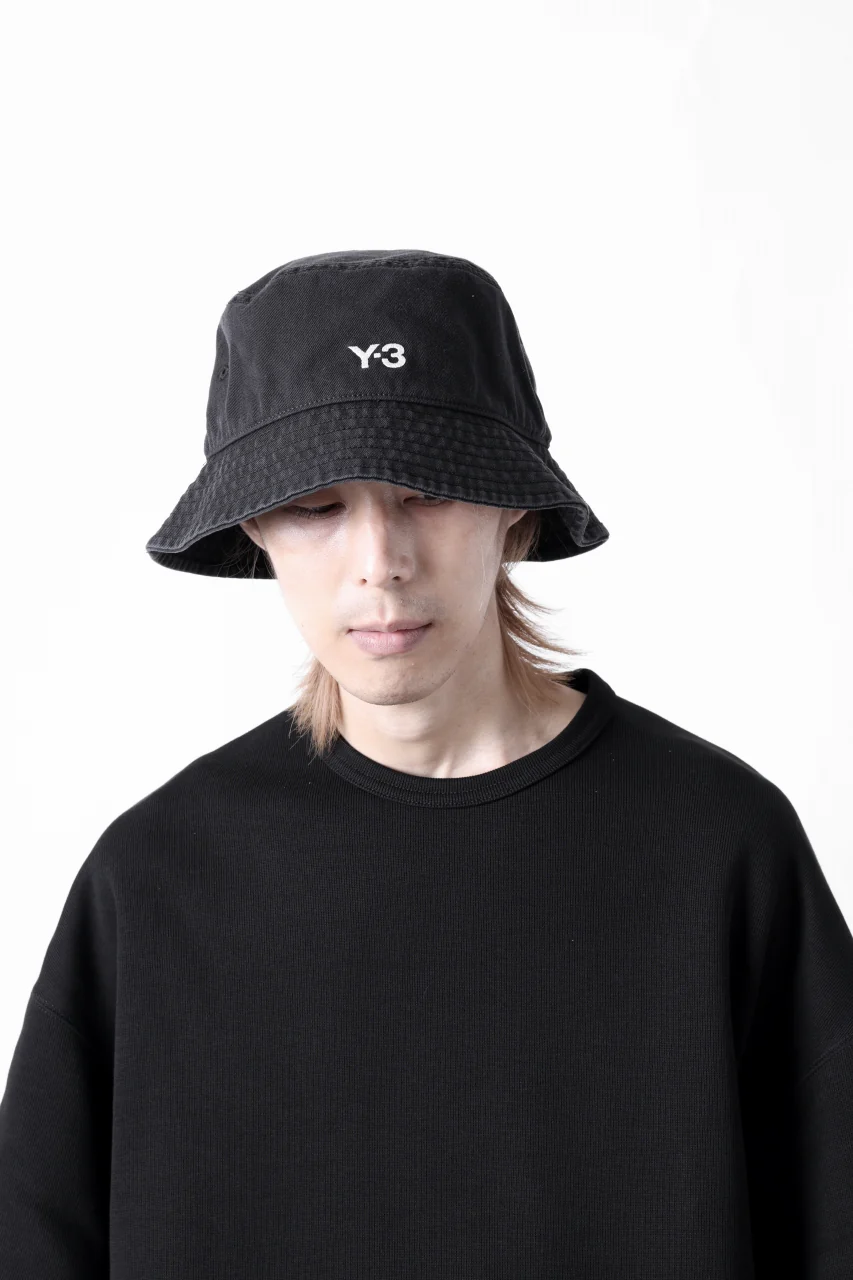 Y-3 Yohji Yamamoto LOGO BUCKET HAT (BLACK) - Image 3
