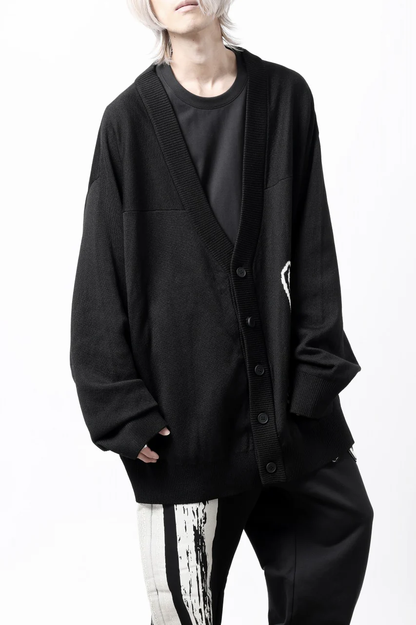 Y-3 Yohji Yamamoto LOGO INTARSIA KNIT CARDIGAN / ETHICAL FABRIC (BLACK) - Image 21
