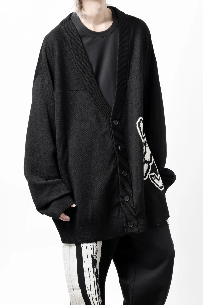 Y-3 Yohji Yamamoto LOGO INTARSIA KNIT CARDIGAN / ETHICAL FABRIC (BLACK) - Image 22