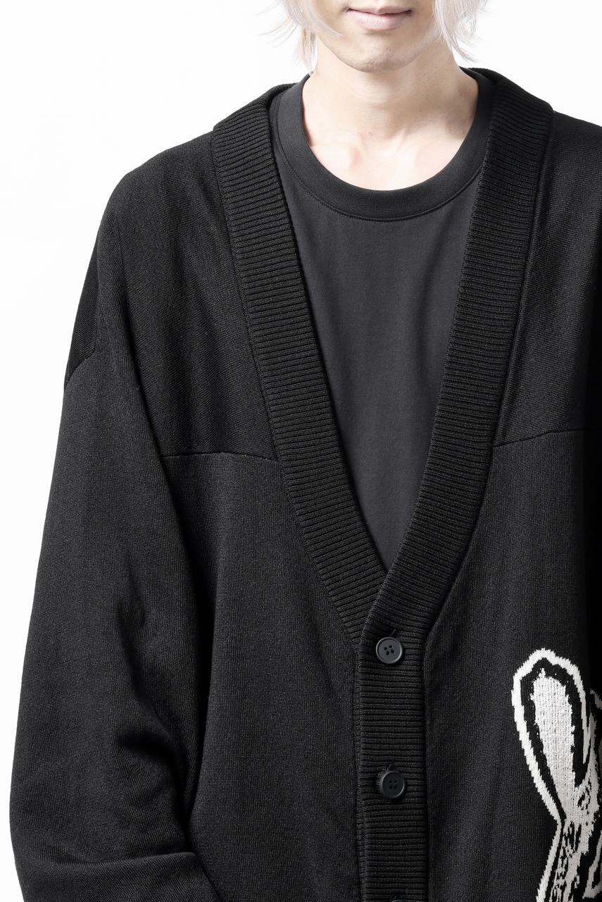 Y-3 Yohji Yamamoto LOGO INTARSIA KNIT CARDIGAN / ETHICAL FABRIC (BLACK) - Image 30