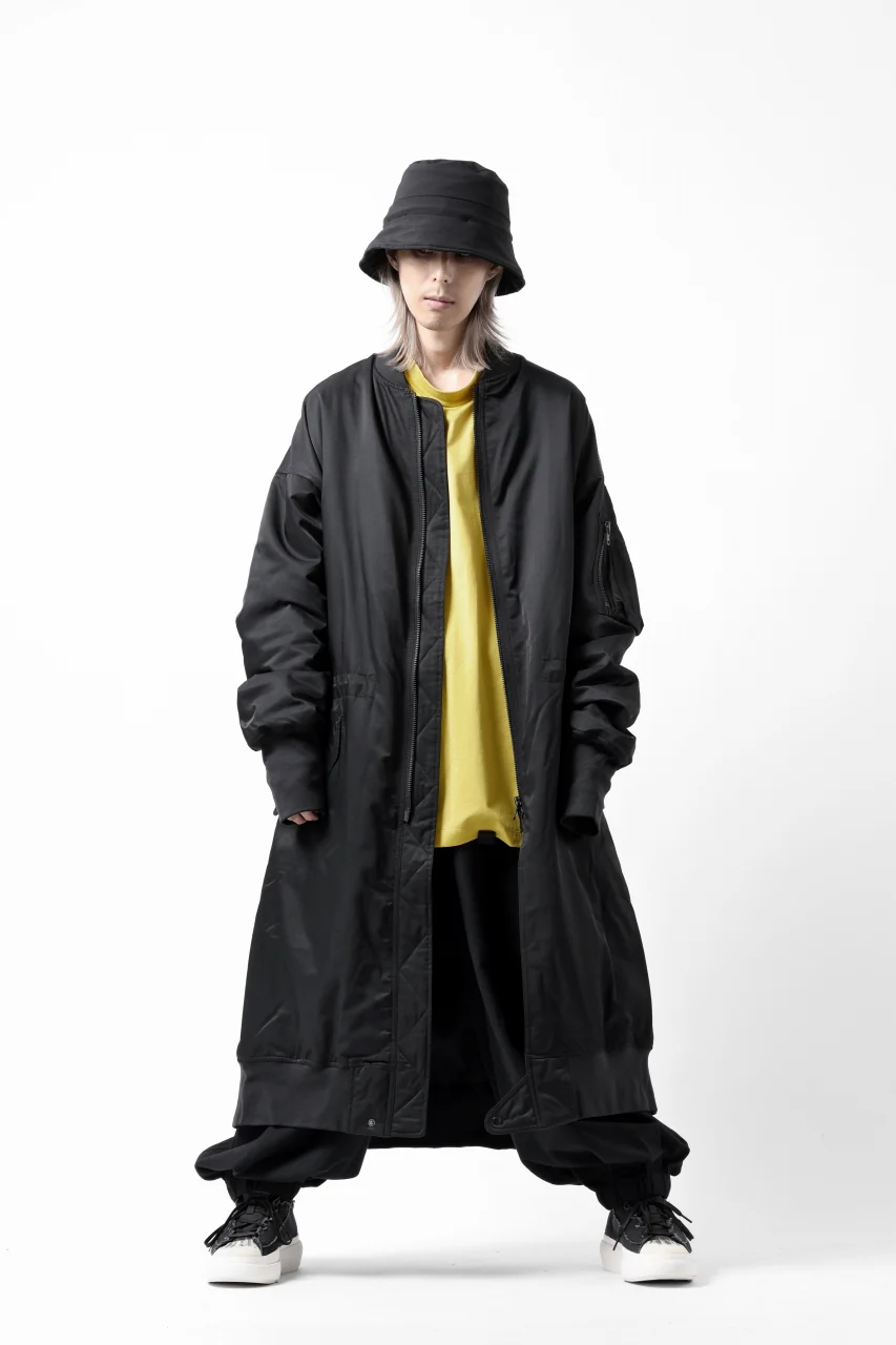 Y-3 Yohji Yamamoto LONG BOMBER PARKA COAT (BLACK) - Image 14