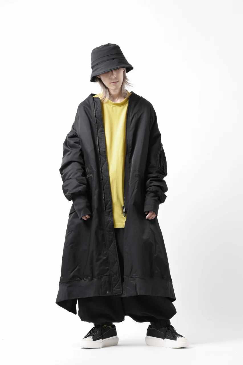 Y-3 Yohji Yamamoto LONG BOMBER PARKA COAT (BLACK) - Image 15