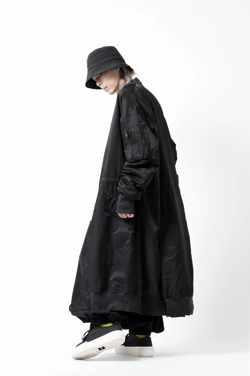Y-3 Yohji Yamamoto LONG BOMBER PARKA COAT (BLACK) - Image 17