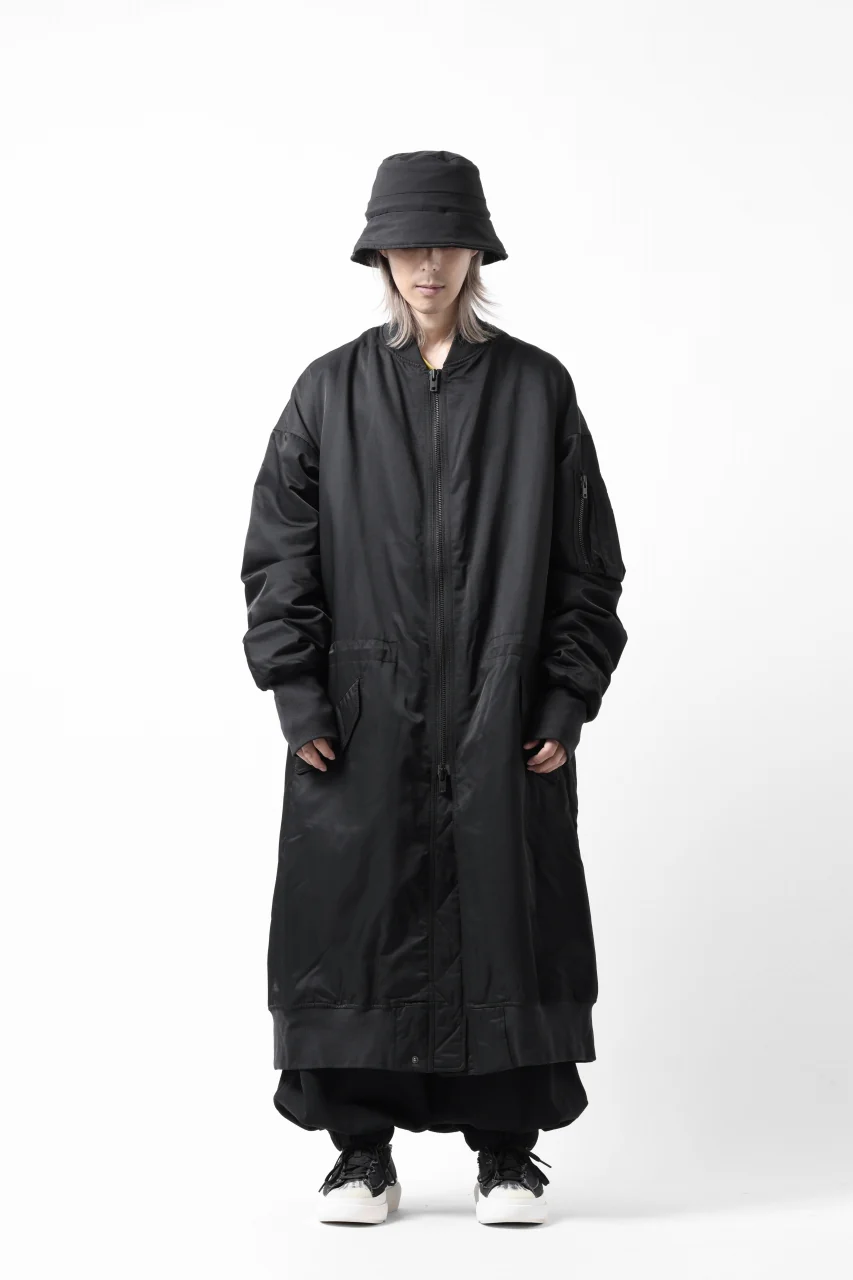 Y-3 Yohji Yamamoto LONG BOMBER PARKA COAT (BLACK) - Image 19