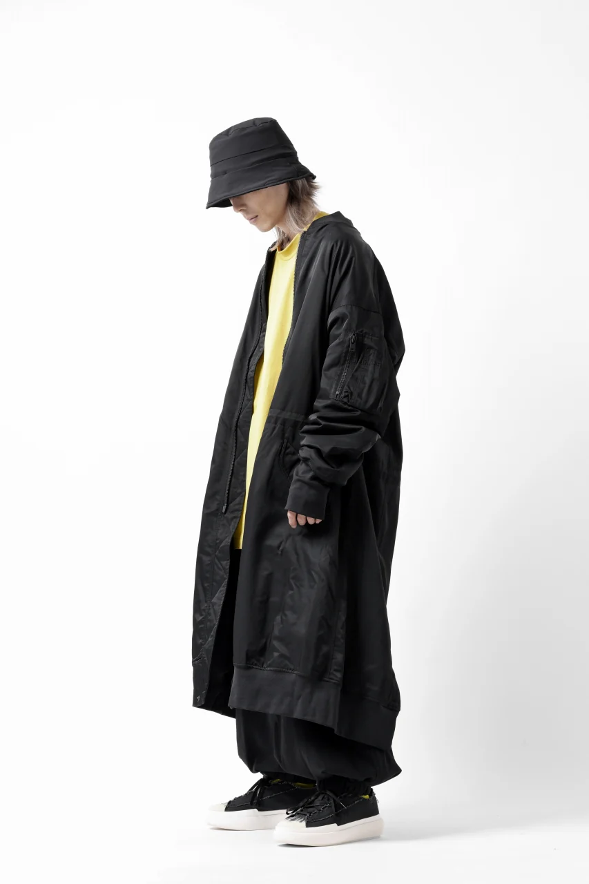 Y-3 Yohji Yamamoto LONG BOMBER PARKA COAT (BLACK) - Image 22
