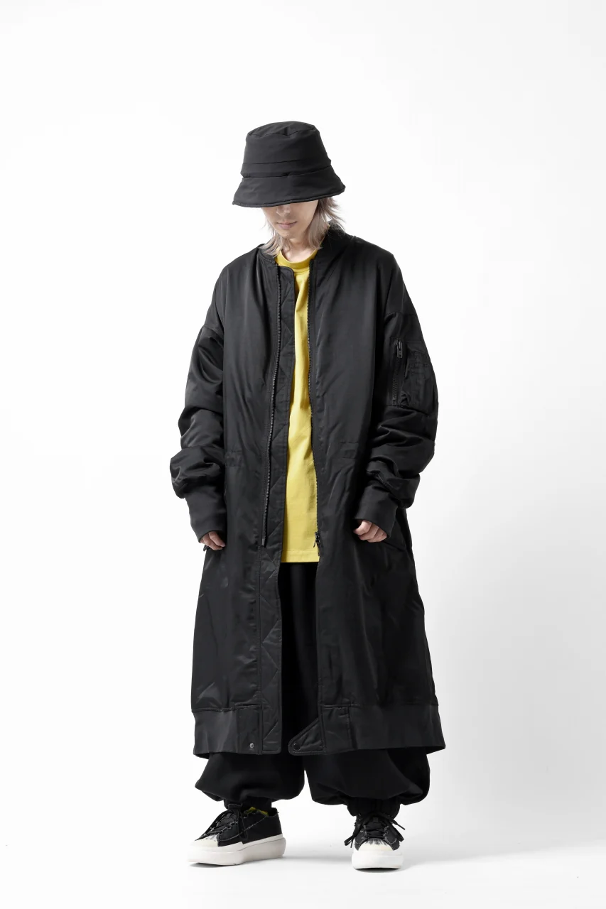 Y-3 Yohji Yamamoto LONG BOMBER PARKA COAT (BLACK) - Image 23