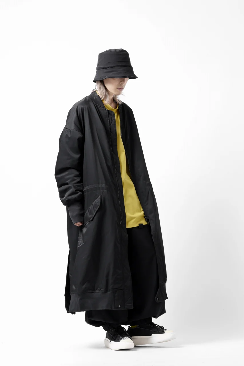 Y-3 Yohji Yamamoto LONG BOMBER PARKA COAT (BLACK) - Image 24