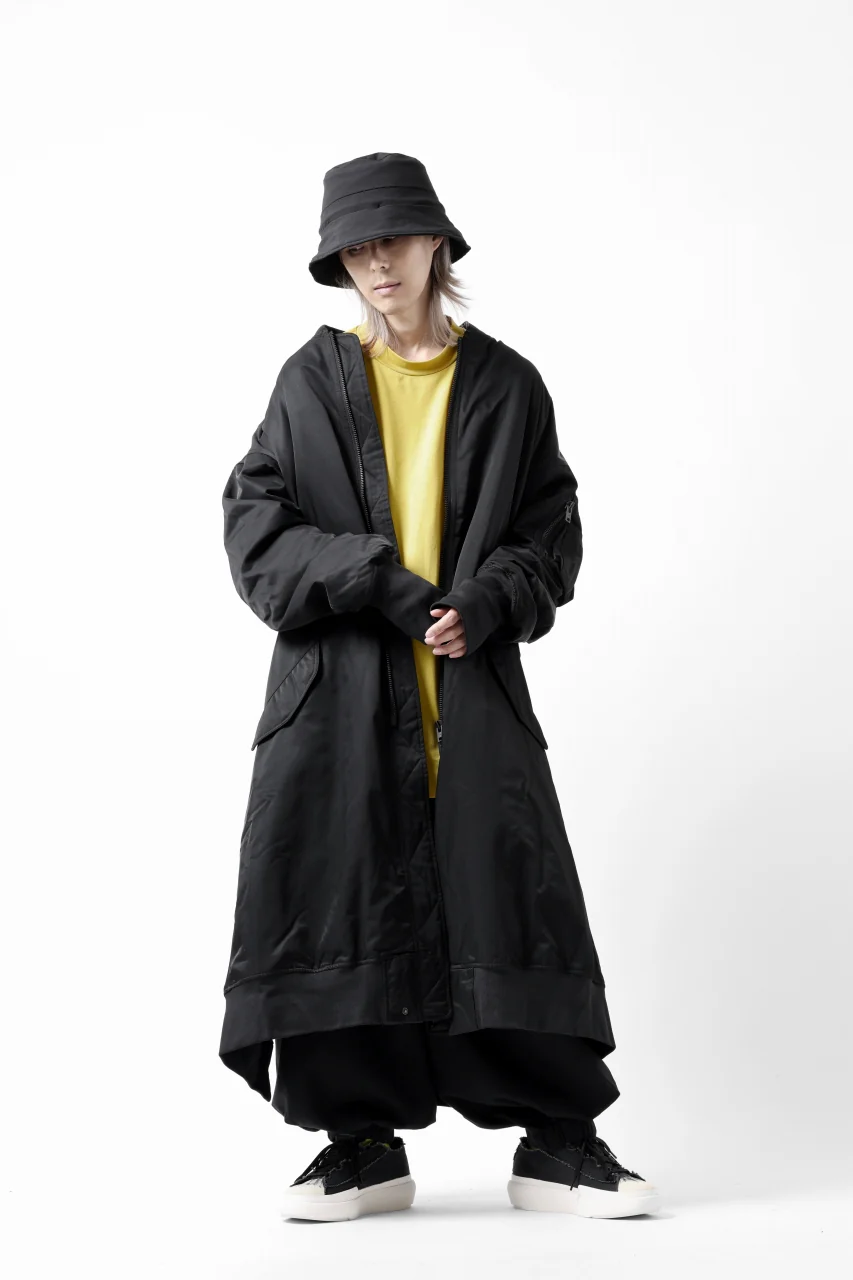 Y-3 Yohji Yamamoto LONG BOMBER PARKA COAT (BLACK) - Image 25