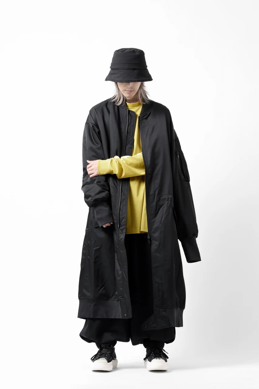 Y-3 Yohji Yamamoto LONG BOMBER PARKA COAT (BLACK) - Image 28