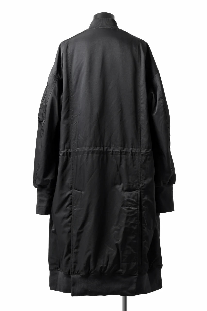 Y-3 Yohji Yamamoto LONG BOMBER PARKA COAT (BLACK) - Image 4