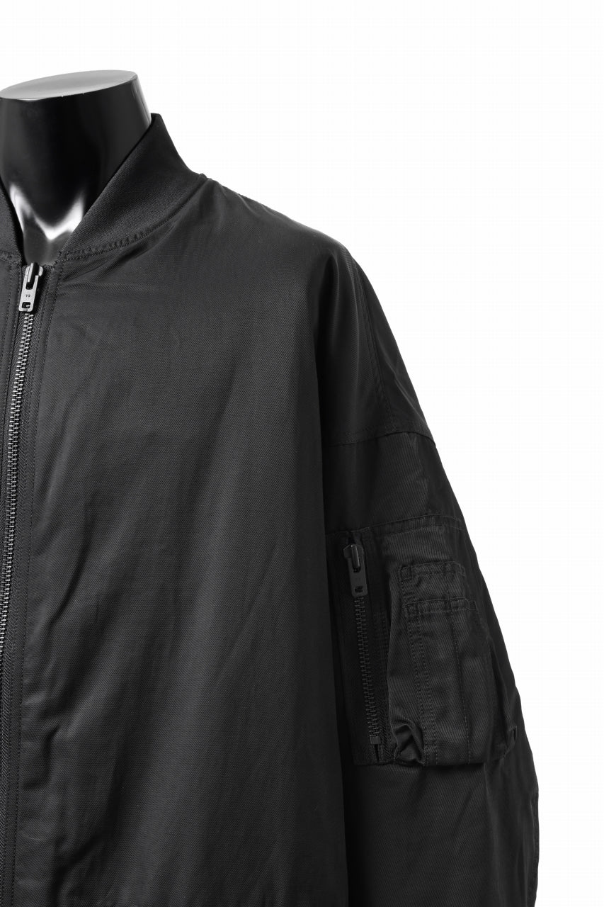 Y-3 Yohji Yamamoto LONG BOMBER PARKA COAT (BLACK) - Image 9
