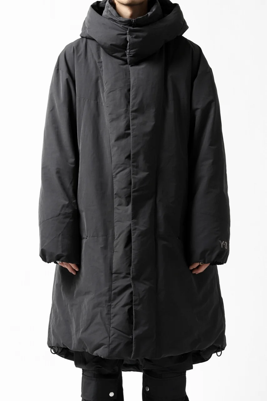 Y-3 Yohji Yamamoto M CH2 DOWN COAT  / SUEDED POLY (BLACK) - Image 2