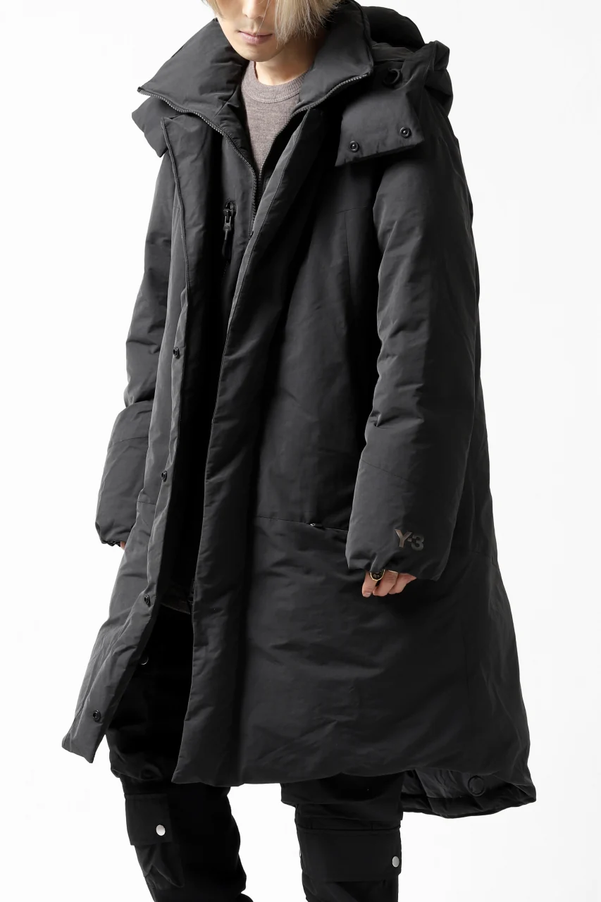 Y-3 Yohji Yamamoto M CH2 DOWN COAT  / SUEDED POLY (BLACK) - Image 3