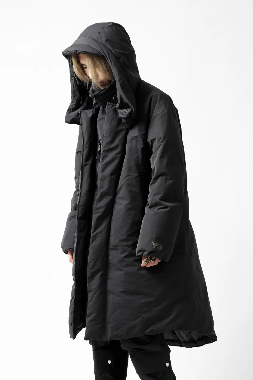 Y-3 Yohji Yamamoto M CH2 DOWN COAT  / SUEDED POLY (BLACK) - Image 46