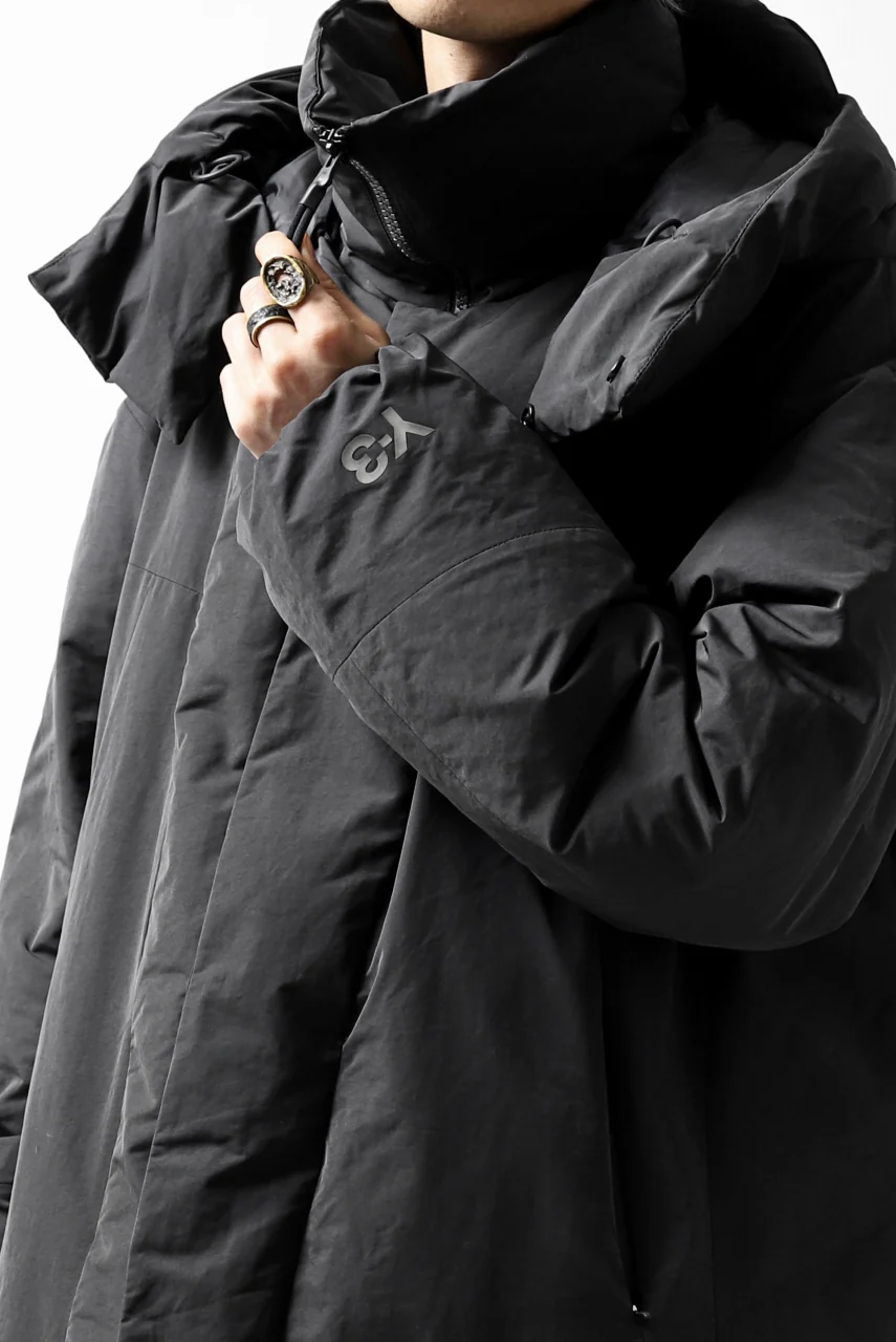 Y-3 Yohji Yamamoto M CH2 DOWN COAT  / SUEDED POLY (BLACK) - Image 59