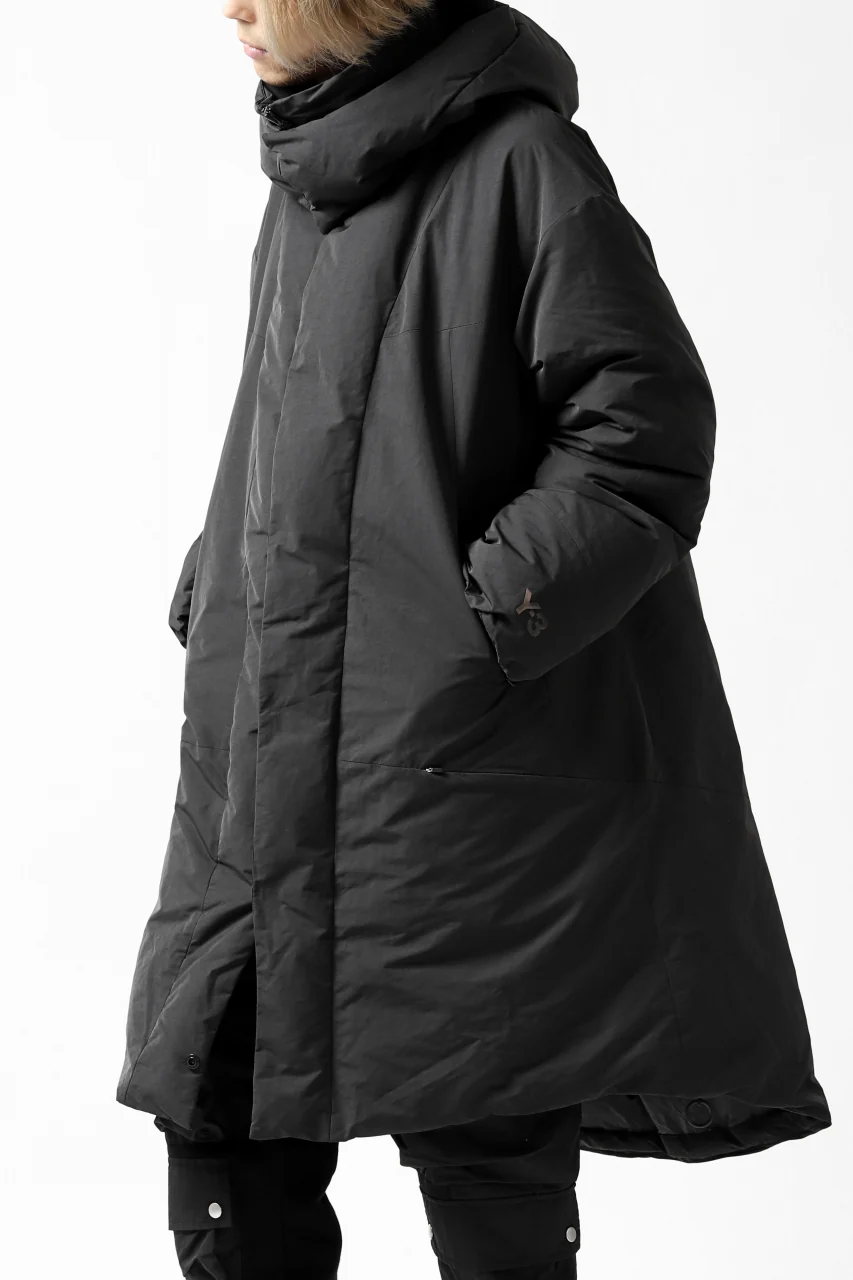 Y-3 Yohji Yamamoto M CH2 DOWN COAT  / SUEDED POLY (BLACK) - Image 6