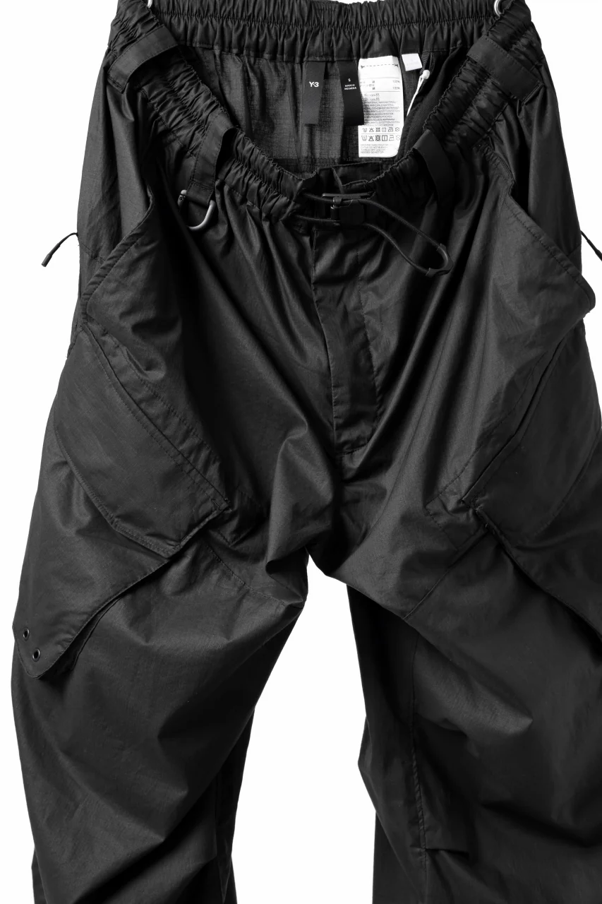Y-3 Yohji Yamamoto OUTDOOR CARGO PANTS / RIPSTOP COTTON (BLACK) - Image 6