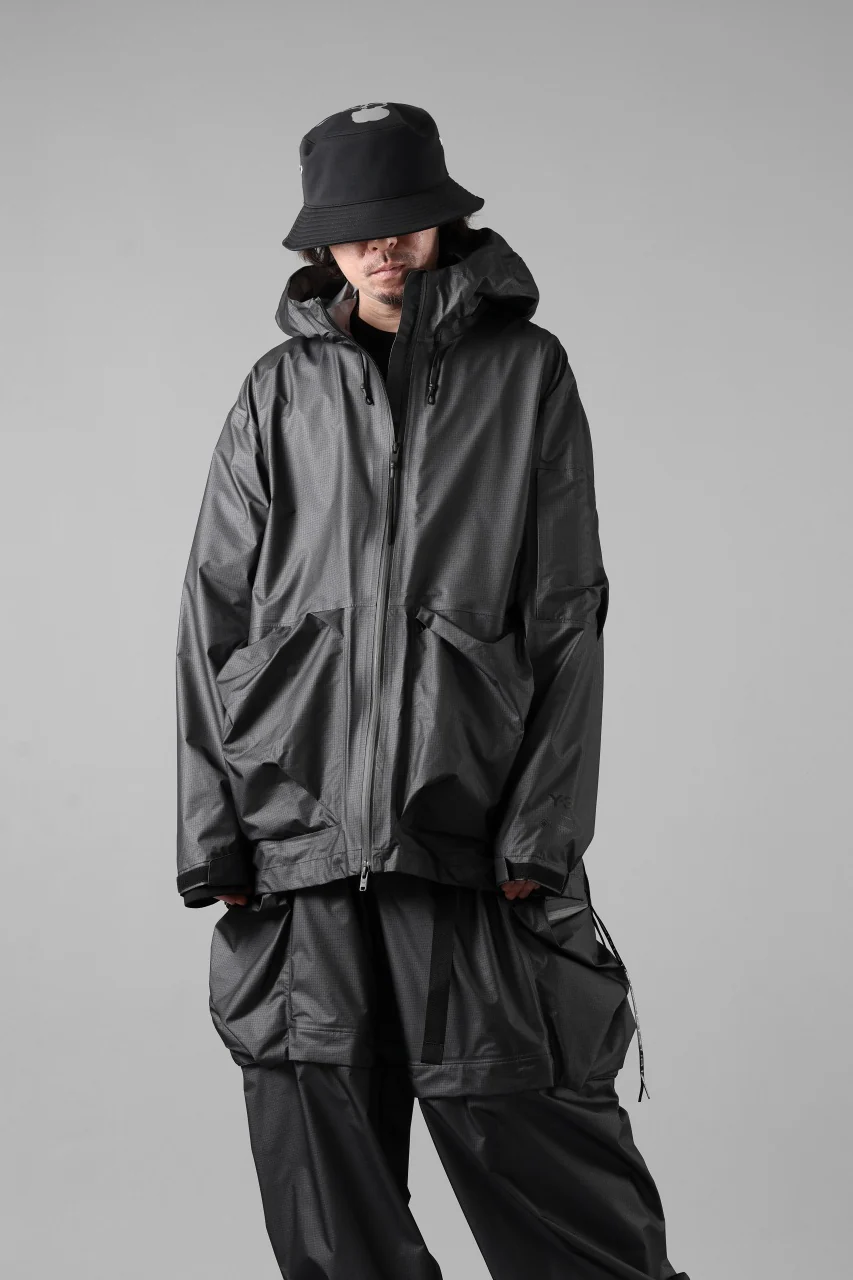 Y-3 Yohji Yamamoto OUTDOOR HOODIE JACKET / GORE-TEX RIPSTOP (BLACK) - Image 38