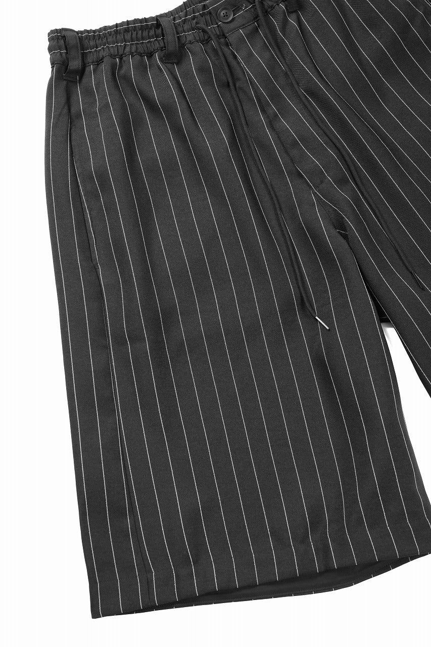 Y-3 Yohji Yamamoto PINSTRIPE SPORT UNIFORM SHORT TROUSERS (BLACK) - Image 5