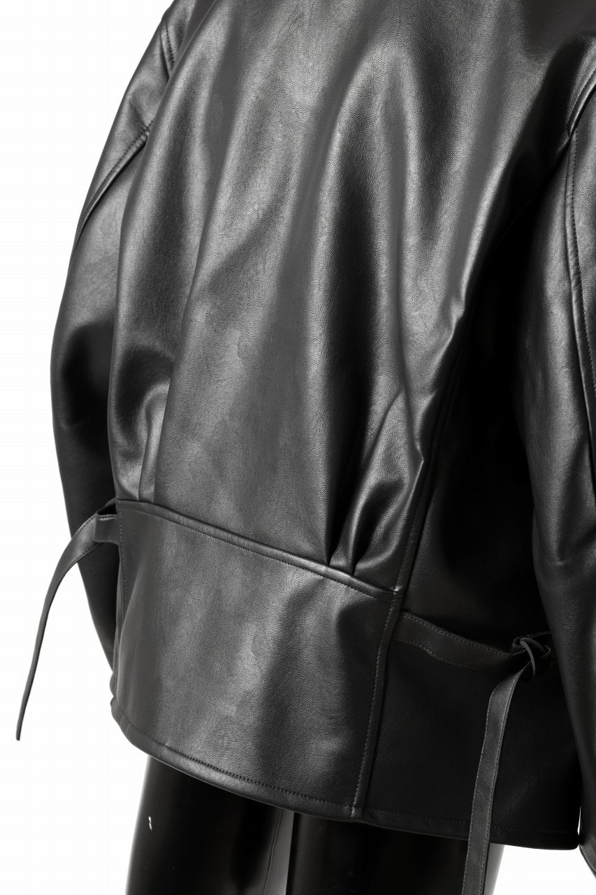 Y-3 Yohji Yamamoto PLEATHER CLASSIC JACKET (BLACK) - Image 13