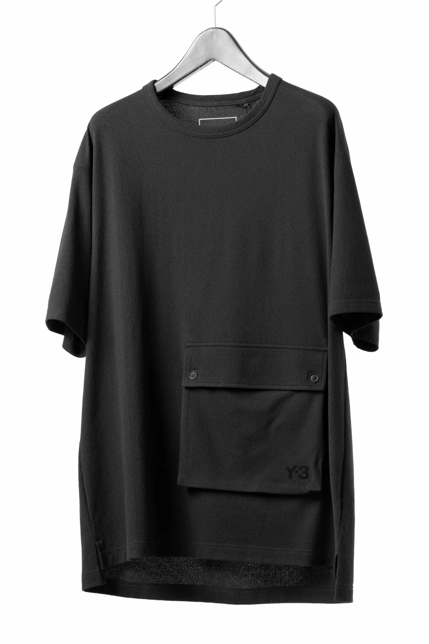 Y-3 Yohji Yamamoto POCKET S/S TEE / CREPE COTTON JERSEY (BLACK) - Image 2