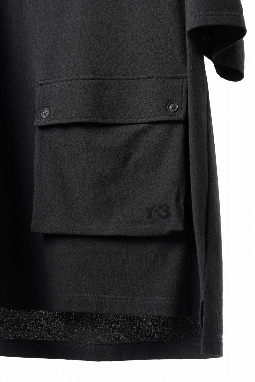 Y-3 Yohji Yamamoto POCKET S/S TEE / CREPE COTTON JERSEY (BLACK) - Image 4
