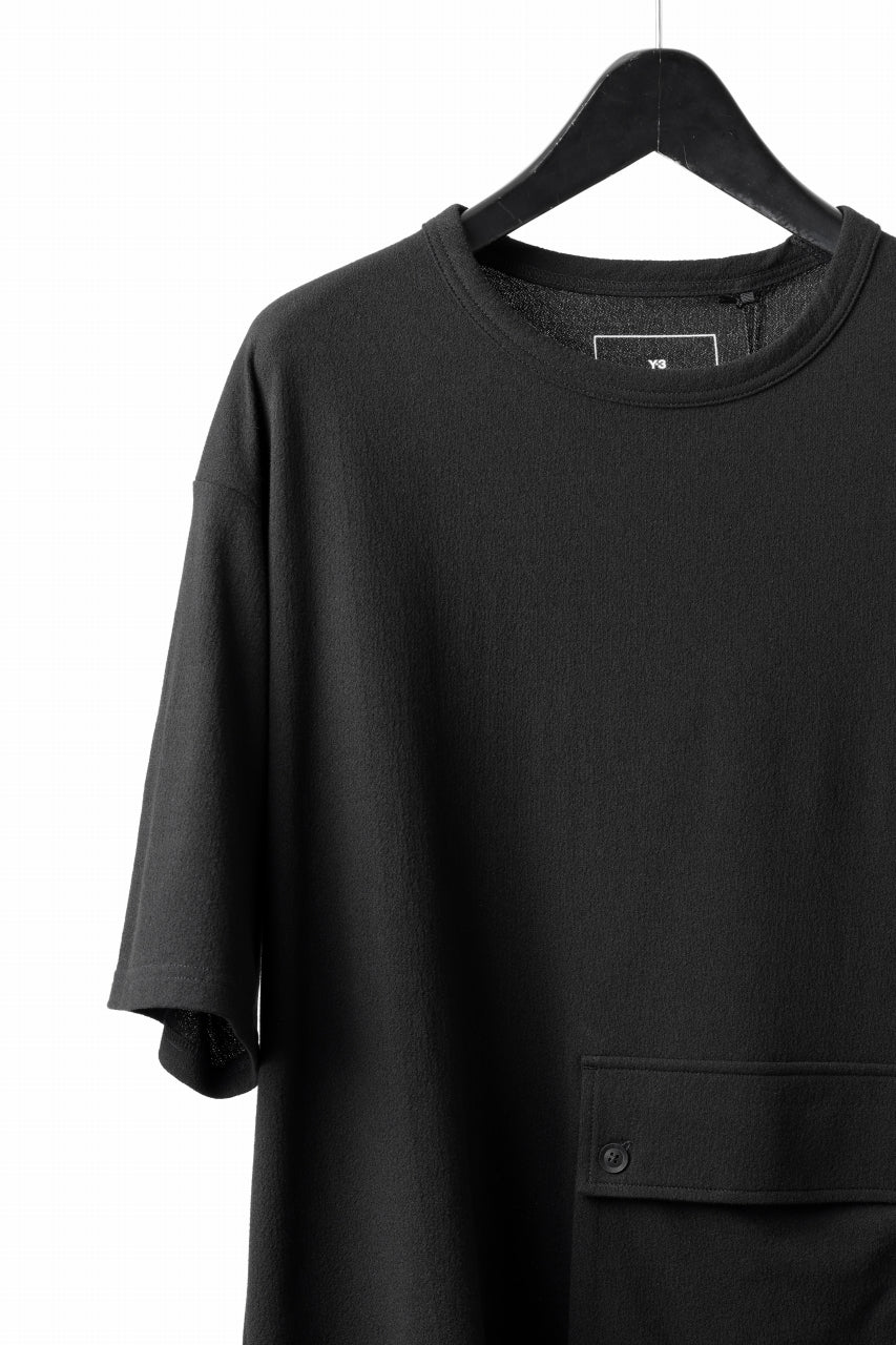 Y-3 Yohji Yamamoto POCKET S/S TEE / CREPE COTTON JERSEY (BLACK) - Image 7