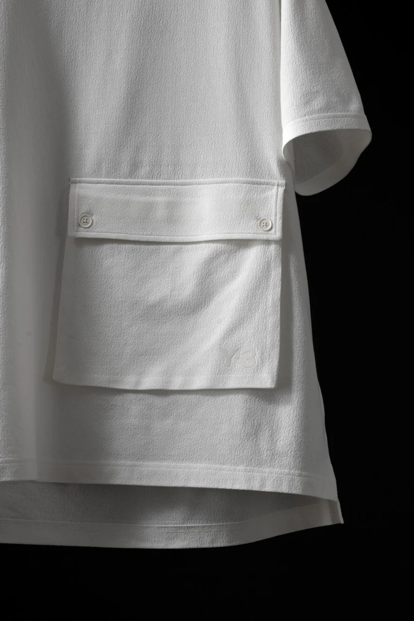 Y-3 Yohji Yamamoto POCKET S/S TEE / CREPE COTTON JERSEY (OFF WHITE) - Image 6