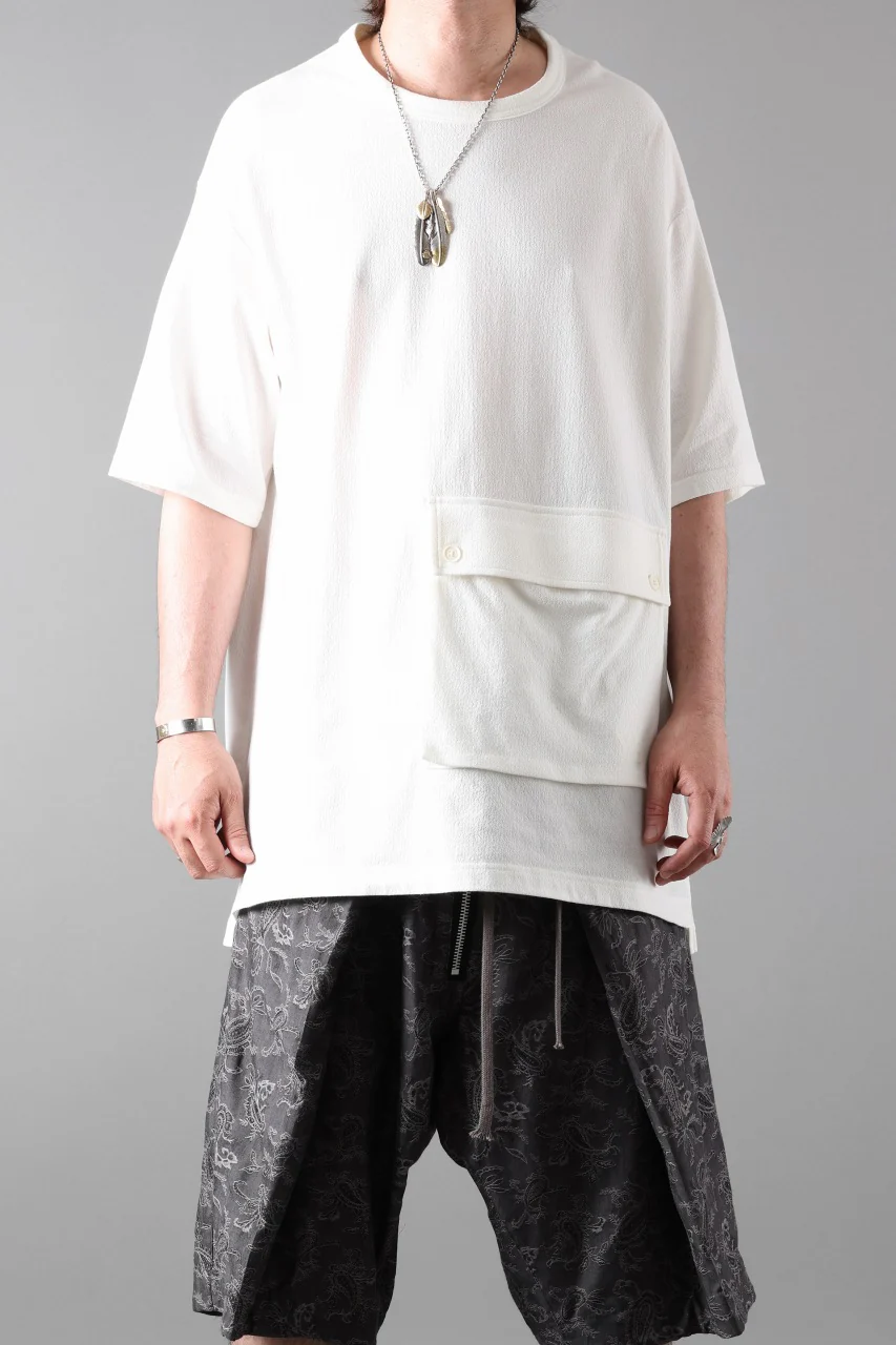Y-3 Yohji Yamamoto POCKET S/S TEE / CREPE COTTON JERSEY (OFF WHITE) - Image 9