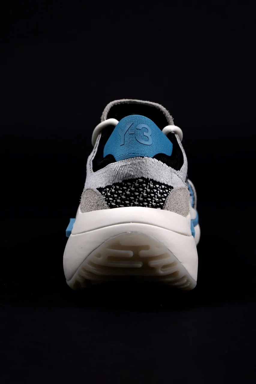 Y-3 Yohji Yamamoto QISAN KNIT SNEAKERS (Off White + Grey + Water Blue) - Image 14