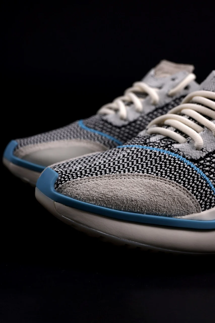 Y-3 Yohji Yamamoto QISAN KNIT SNEAKERS (Off White + Grey + Water Blue) - Image 15